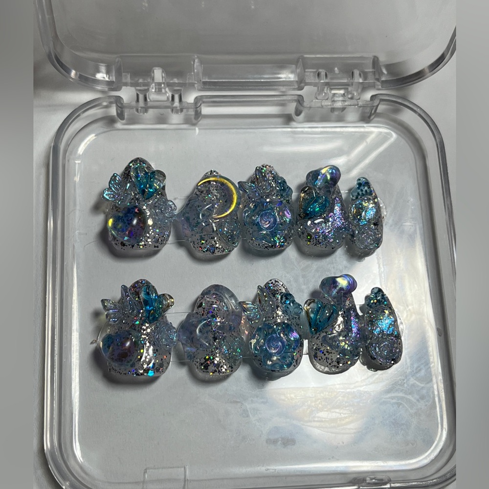 Midnight blue, homemade press ons